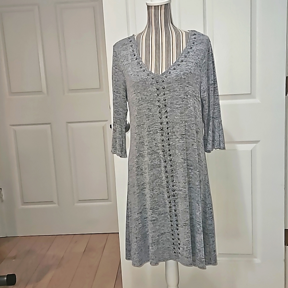 Naif Women Dress Size PM Gray Flared Swing Trapezed Dress